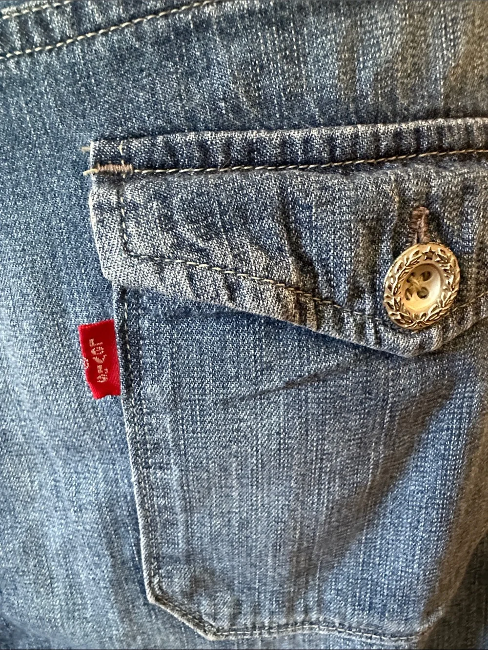 Levi's 100% Cotton Lightweight Button-Front Denim Skirt